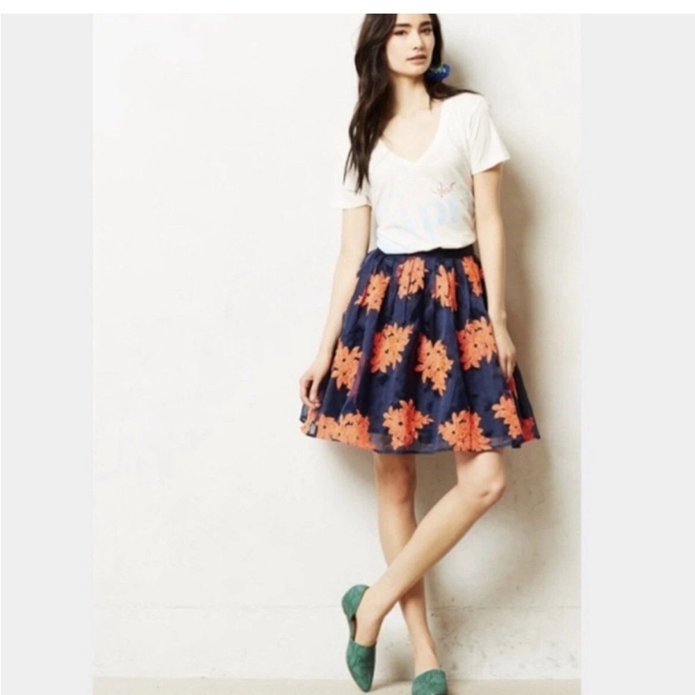 Anthropologie Maeve Pome Blossom Skirt Size 12 NWOT